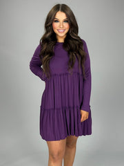SLS-W {Watch Out} Violet Dress Tiny Double Ruffle Detail