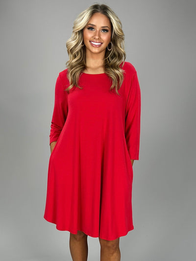 SQ-F "Red Lipstick" with Side Pockets Tunic