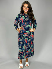 SET  M-109 {Appleseed's} Navy Floral Print Suit
