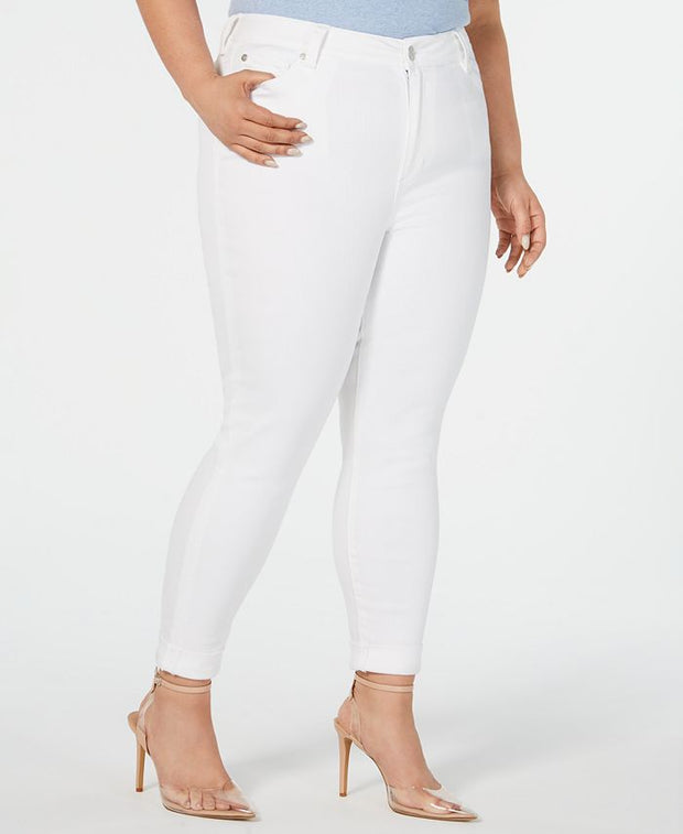BT-L  M-109  {Celebrity Pink} White Croppe Jeans Retail $49.00 PLUS SIZE 14W 16W 18W 24W
