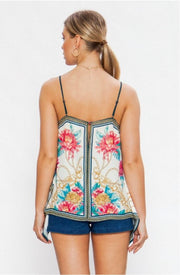 SV-M {Rule The World} Floral Print Top with Spaghetti Straps