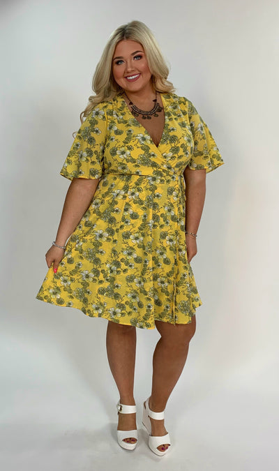 PSS-D {Sweet Sunshine} Yellow Floral Print Dress