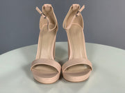 Shoe{On My Way} Nude Ankle Strap Heels