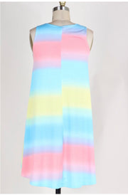 SV-C {Come So Far} Rainbow Tie-Dye Sleeveless Hi-Lo Top