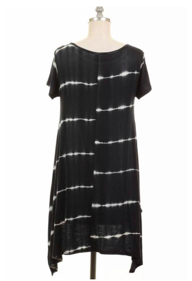 PSS-T {Ready Or Not} Navy Tie-Dye Tunic with Side Slits