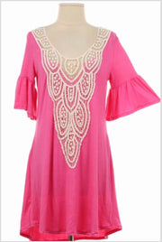 SD-X {Lovely Dreamer} Pink Tunic with Crochet Lace Detail