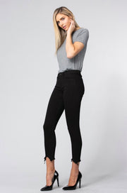 BT-G {Thought You Heard} Black Stretchy Denim Fringed Jeans