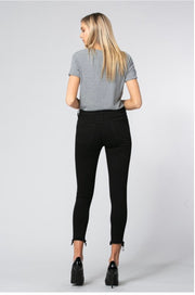 BT-G {Thought You Heard} Black Stretchy Denim Fringed Jeans