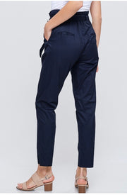BT-Y {Effortlessly Chic} Navy Pants with Zipper & Front Tie Detail