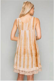 SV-E {Who Knew} Camel Tie-Dye Tunic with Seashell Detail