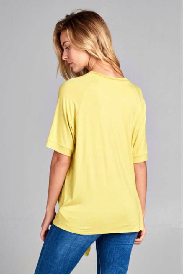SSS-A {Like A Champ} Short-Sleeved Lime Top with Knot Tie