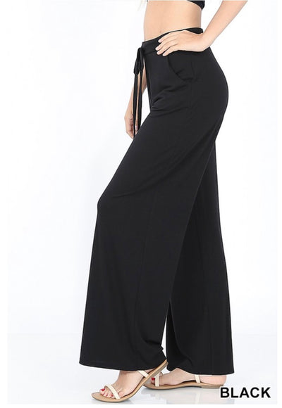 BT-A {Pressed For Time} Black Lounge Pants W/ Drawstring