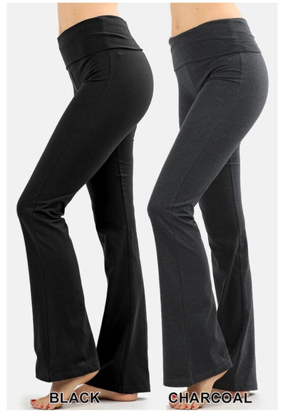 BT-L {Off The Grid} Charcoal Fold Over High Waist Yoga Pants
