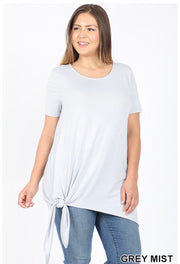 SSS-M {Free To Be Me} Gray Top with Side Knot Detail