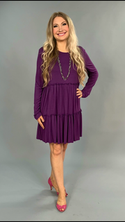SLS-W {Watch Out} Violet Dress Tiny Double Ruffle Detail