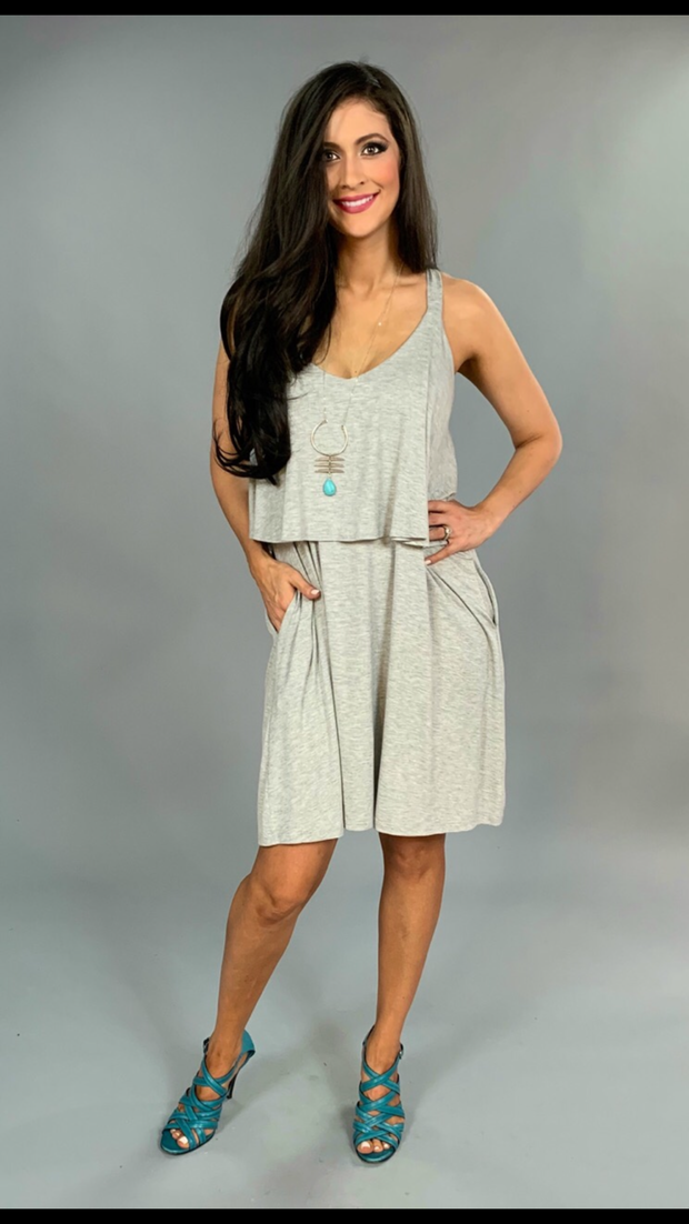 SV-C "Pretty Young Thing" Gray With Ruffle Detail Tunic