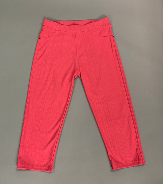 BT-O "New Mix" Coral Capri Stretchy Jeggings With Pockets