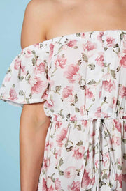 LD-C {Dearest Darling} Floral Print Hi-Lo Dress Ruffle Detail