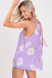 SV-A {Fab In Floral} Lavender Sleeveless Halter Top