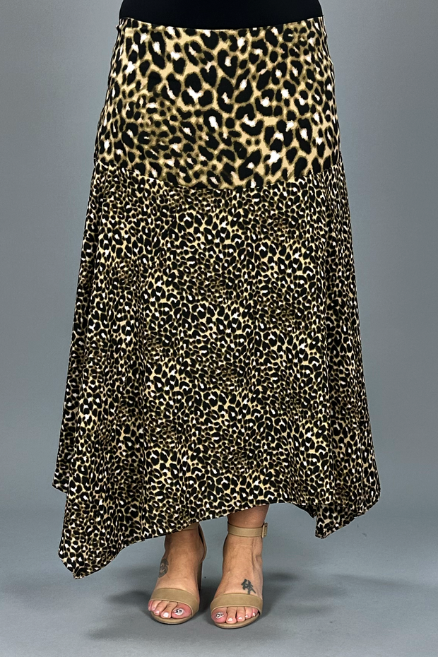 BT  M-109  {Calvin Klein} Leopard Print Lined Skirt