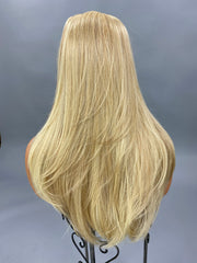 {Samantha} Blonde Brown Streak Long Straight Wig