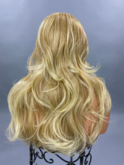 {Shelley} Golden Blonde Curl Half Wig