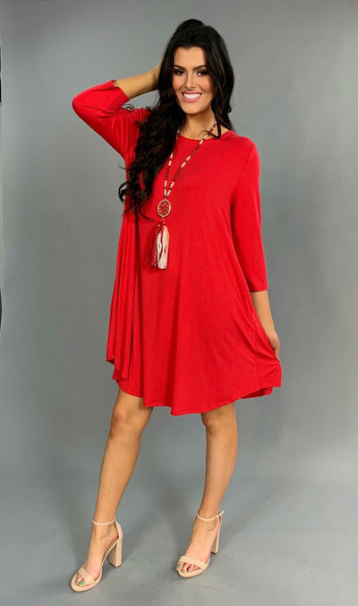 SQ-F "Red Lipstick" with Side Pockets Tunic