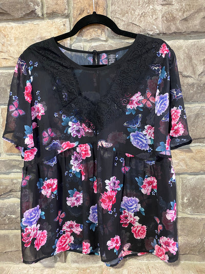 PSS-A {SHEER BEAUTY} SHEER FLORAL BABYDOLL