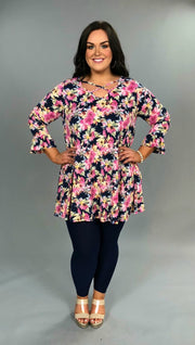 PQ-P {Spring Is In The Air} Navy/Pink Floral Dress