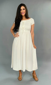 LD-E {Beauty & The Beach} White Dress with Corset Detail