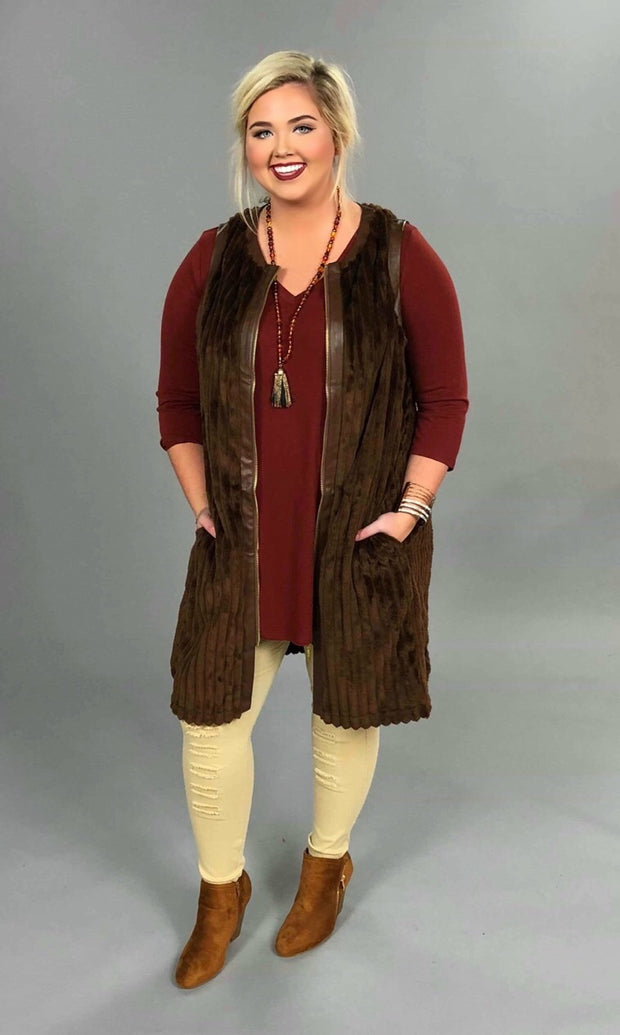 OT-E {A Thing Of Beauty} SALE! Brown Velour with Zip Front Vest