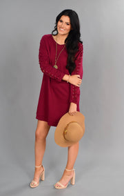 SLS-G {Gimme A High-Five} Burgundy Tunic with Sleeve Detail