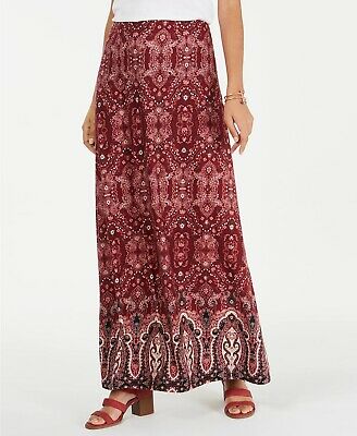 BT-H   M-109   {Style & Co} Red Print Skirt Retail $69.50