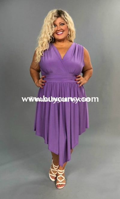 SV-D {Find Me} Lilac Sleeveless Dress with Ruched Waist